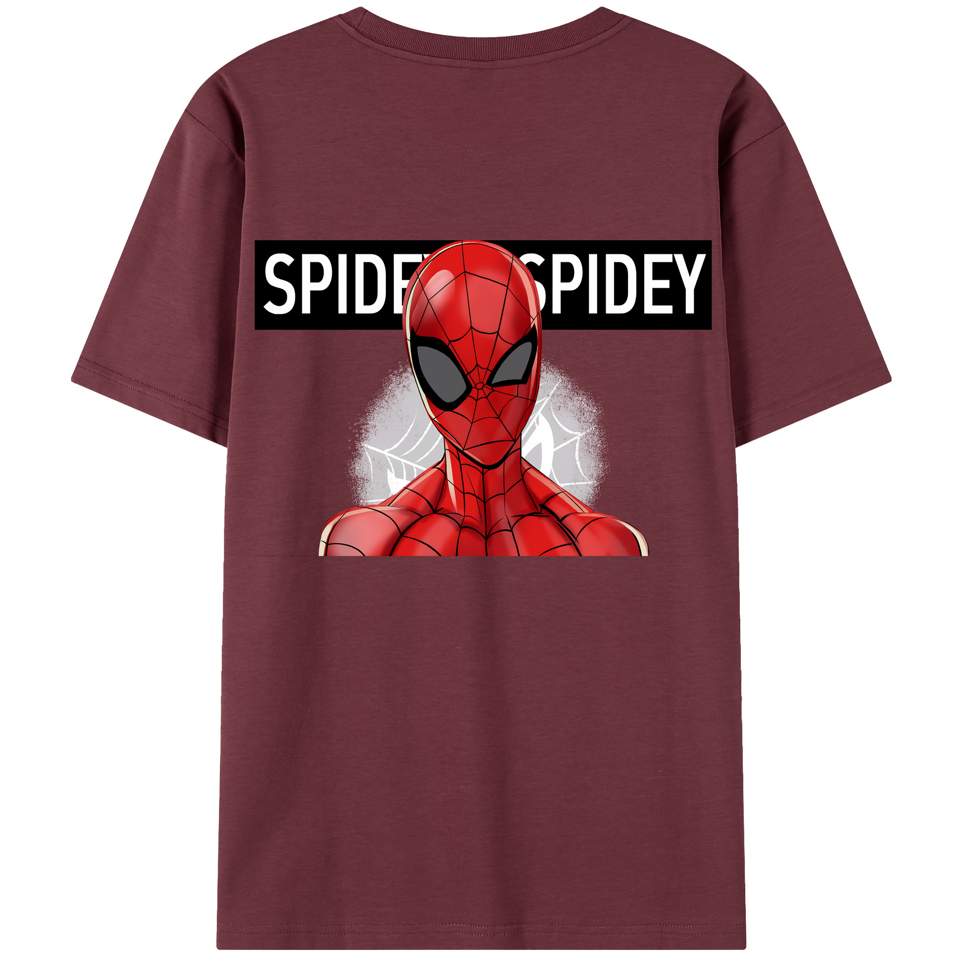 （画像用） Spider Man スパイダーマン 綿100％半袖Tシャツ（背面プリント）